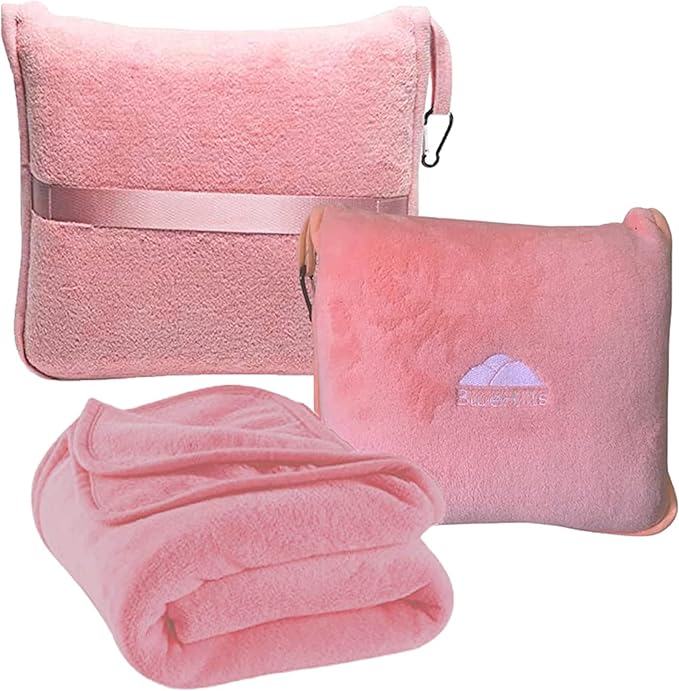 BlueHills Premium Soft Travel Blanket Pillow Airplane Blanket in Soft Bag case by BlueHills