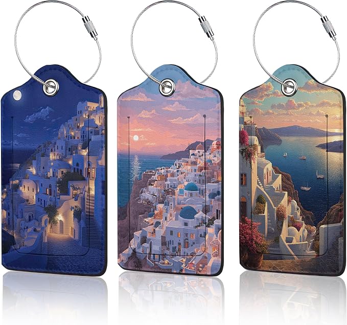Santorini Sunset Landscape Luggage Tag by Unknown
