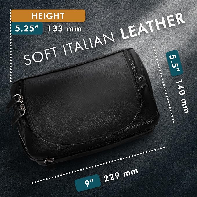 ELIZO Premium REAL Leather Toiletry Bag - Image 3