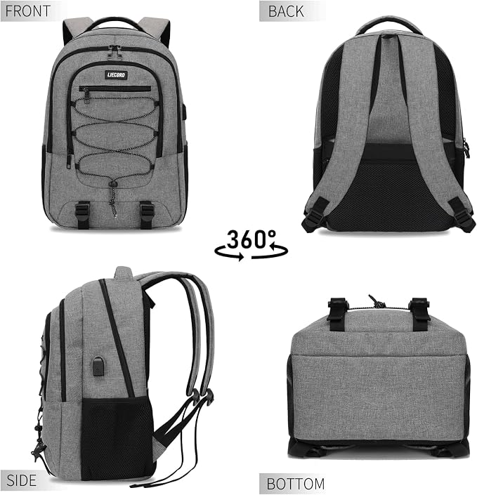 Grey Backpack for Men Women, Backpack for School, School Backpacks for Boys - Image 7