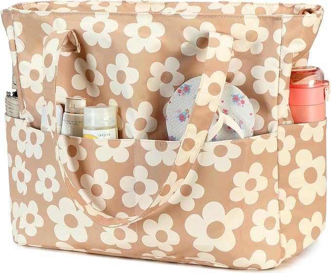 LEDAOU Large Beach Tote Bag Women Waterproof Sandproof Zipper Beach Tote Bag - Image 9
