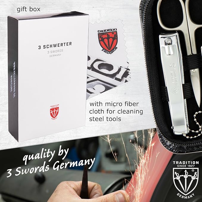3 Swords Germany – brand quality 8 piece manicure pedicure grooming kit set - Image 6