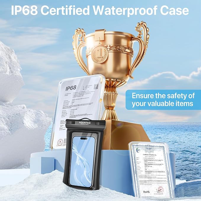 NEPHI IP68 Waterproof Phone Pouch 2 Pack-Up to 7.0"，Adjustable Neck Lanyard - Image 3
