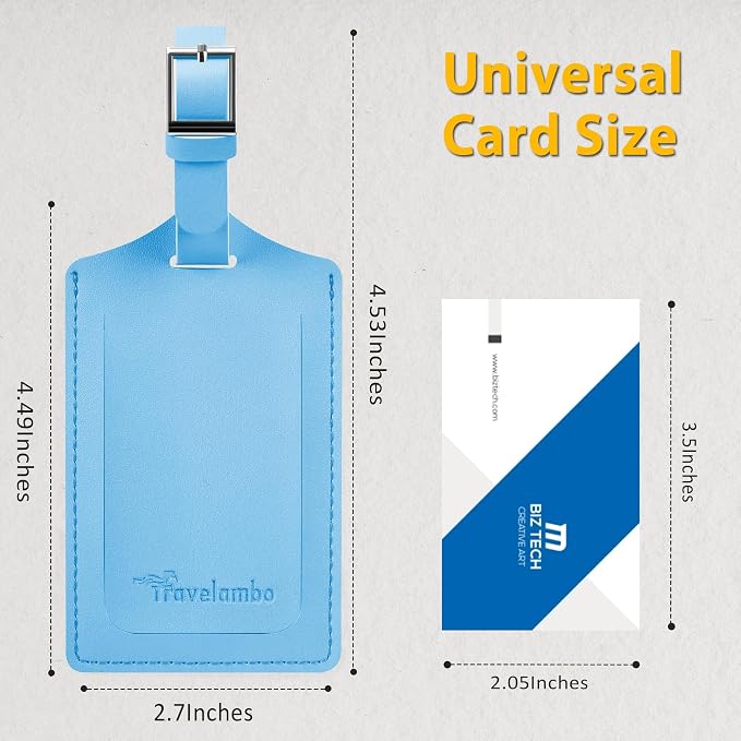 8 Pack Leather Luggage Travel Bag Tags by Travelambo - Image 2