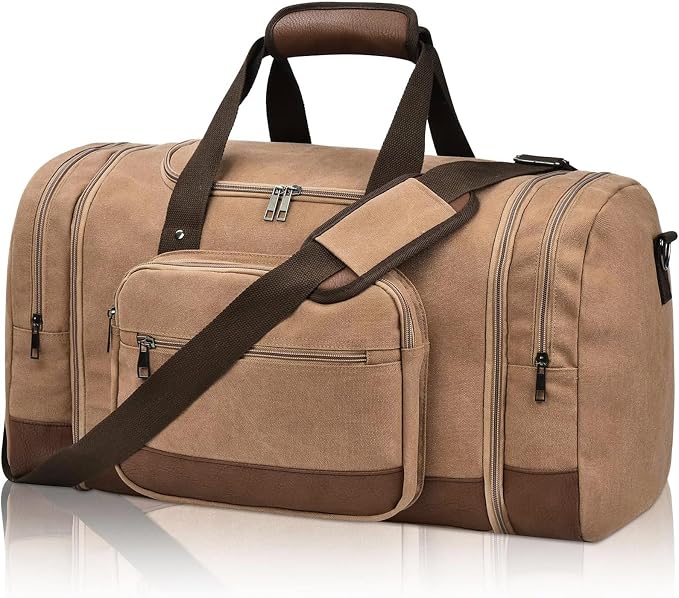 Litvyak Duffle Bag for Travel, 50L Canvas Travel Duffel Bags Overnight Weekend by Litvyak