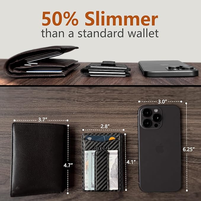 Airtag Wallet for Men- with Money Clip Gift Boxed, Magnetic Closure Slim - Image 5