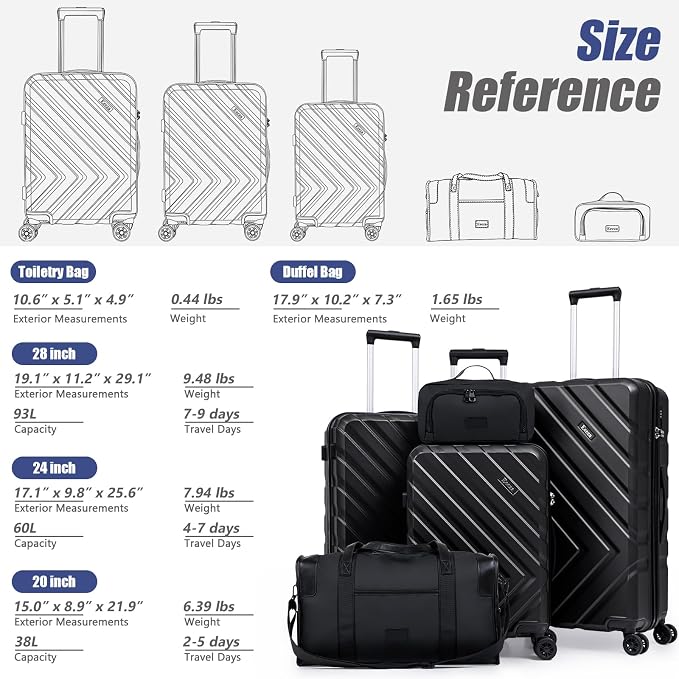 Luggage Sets 5 Piece, Suitcases - Image 7