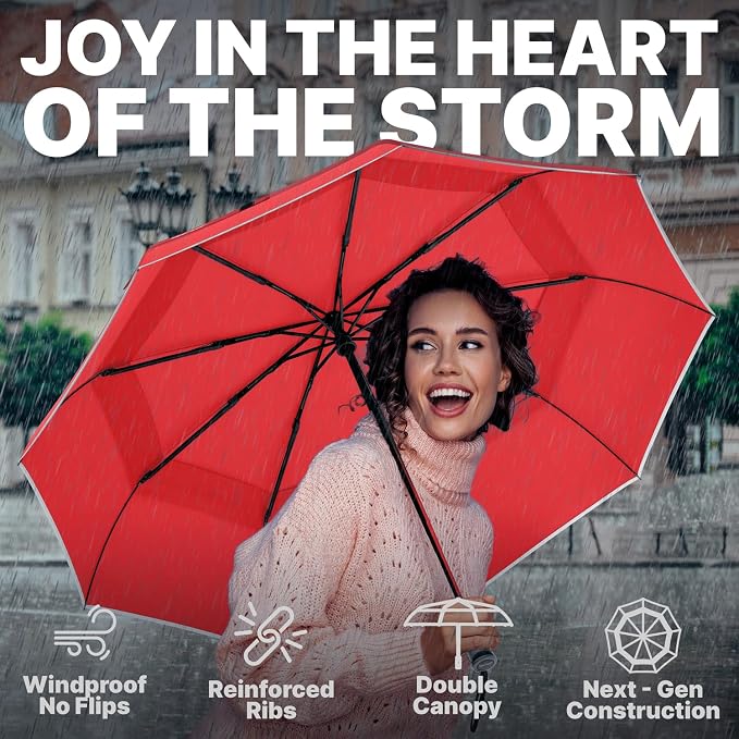 Royal Walk Windproof Folding Travel Umbrella Compact and Strong Luxurious Real - Image 4