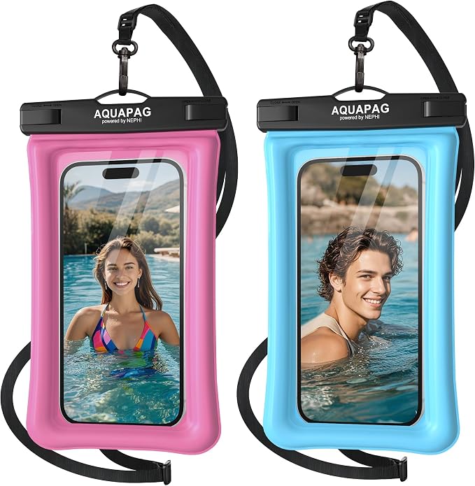 NEPHI IP68 Waterproof Phone Pouch 2 Pack-Up to 7.0"，Adjustable Neck Lanyard by IPX68WaterproofPhonePouch