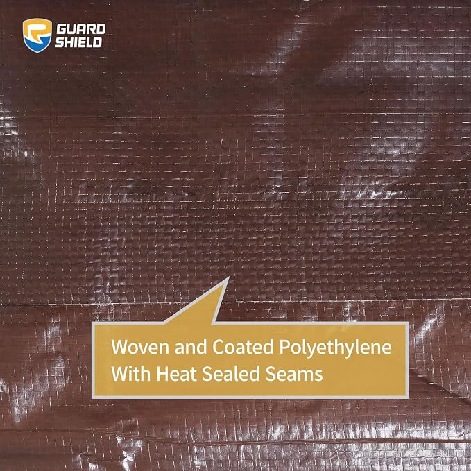 GUARD SHIELD Brown Tarp 16x20 Feet Waterproof Tarps Lightweight Camping Tarp - Image 5