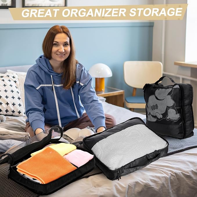 5 Pcs Packing Cubes for Suitcase Large Travel Cubes Carry on Luggage Organizer - Image 6