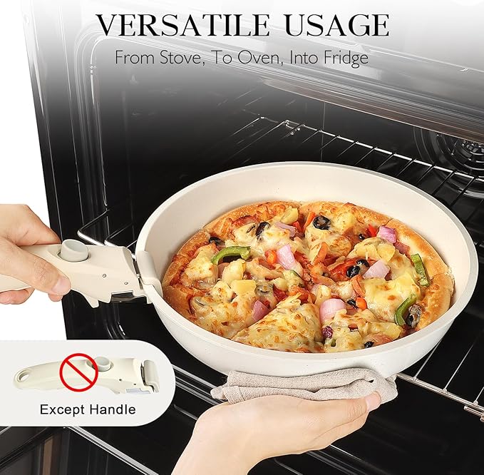 GiPP 5Pcs Pots and Pans Set Non Stick, Cookware Sets Nonstick Detachable Handle - Image 4