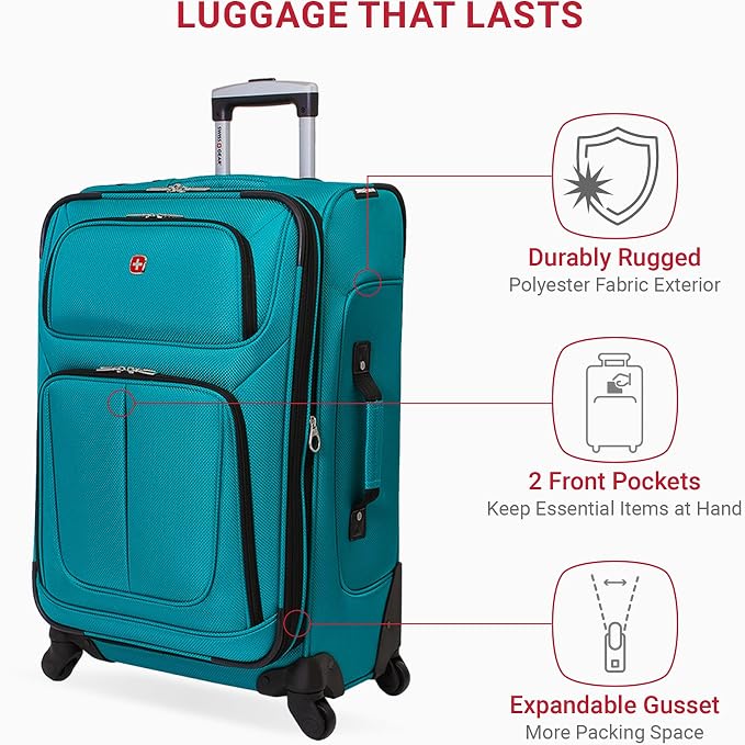 SwissGear Sion Softside Expandable Luggage, Checked-Medium 25-Inch - Image 4