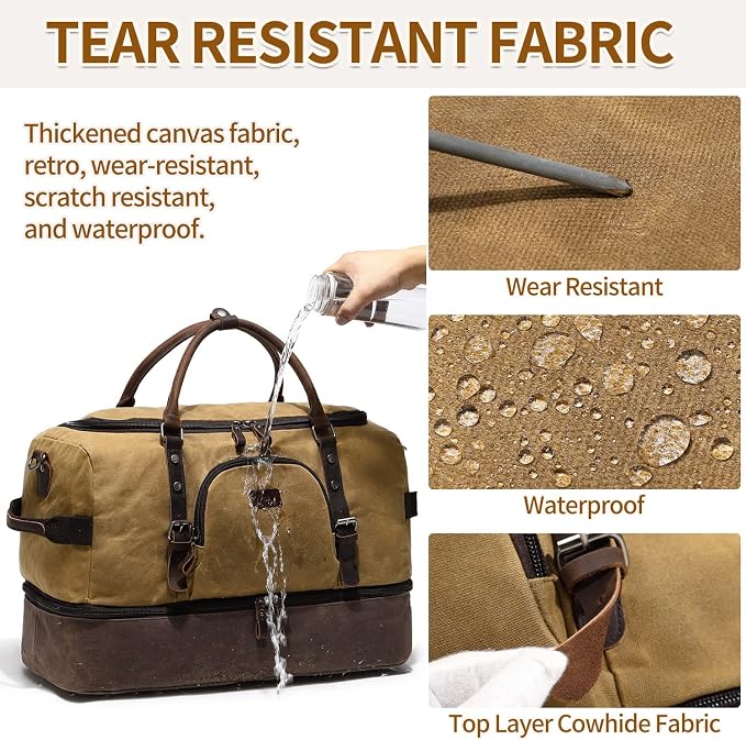 Nerlion Weekender Bag with Shoe Compartment Large Overnight Bag - Image 7