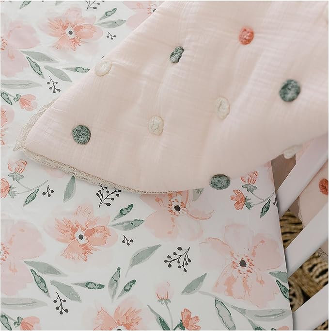 Crane Baby Floral Crib Sheets, 100% Cotton, Breathable Baby Bedding - Image 8