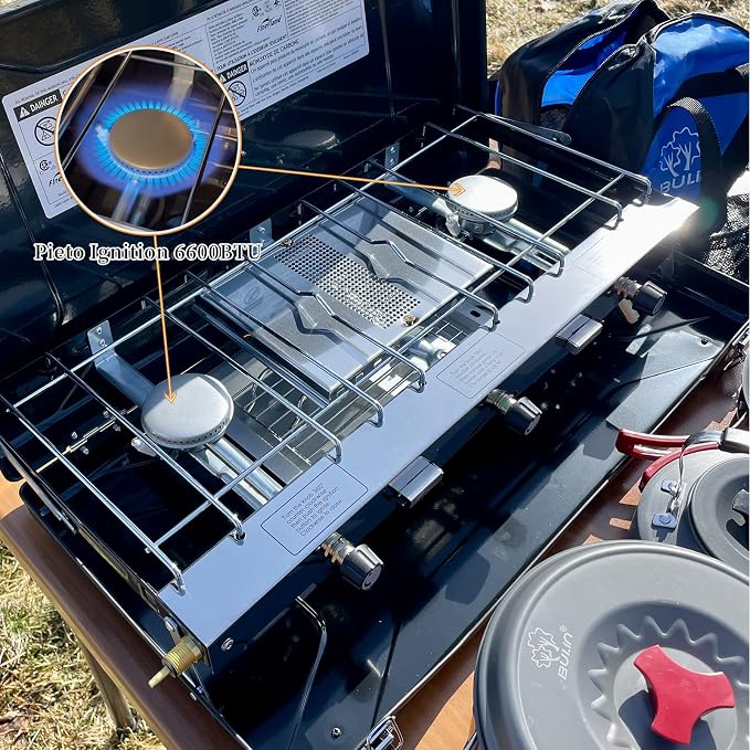 Camping Stove, 3 Burners Propane Portable Camp Stove - Image 3