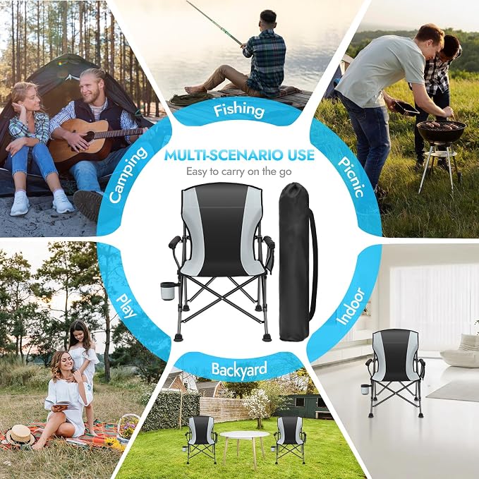 2 Pack Oversized Folding Camping Chair - Image 7