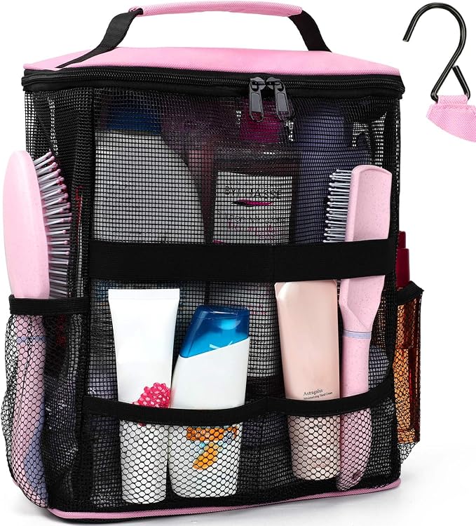 Mesh Shower Caddy, Portable HangingTravel Toiletry Bag Dorm Room Essentials by NOBLIGOAL