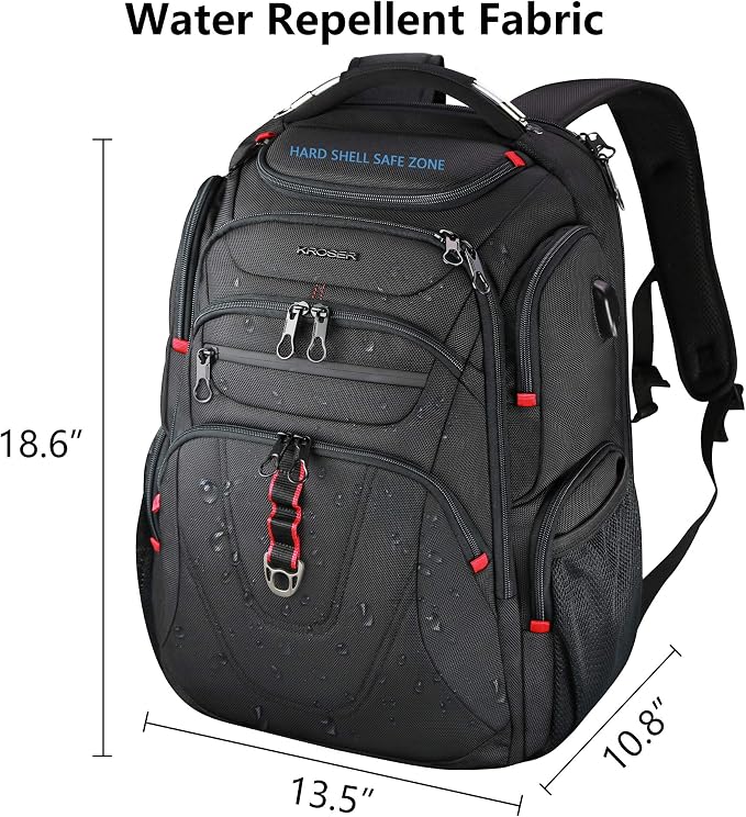 KROSER TSA Friendly Travel Laptop Backpack 17.3 inch XL Computer Backpack - Image 2