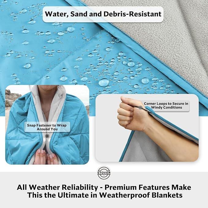 STOVER Outdoor Waterproof Fleece Travel Blanket - Image 2