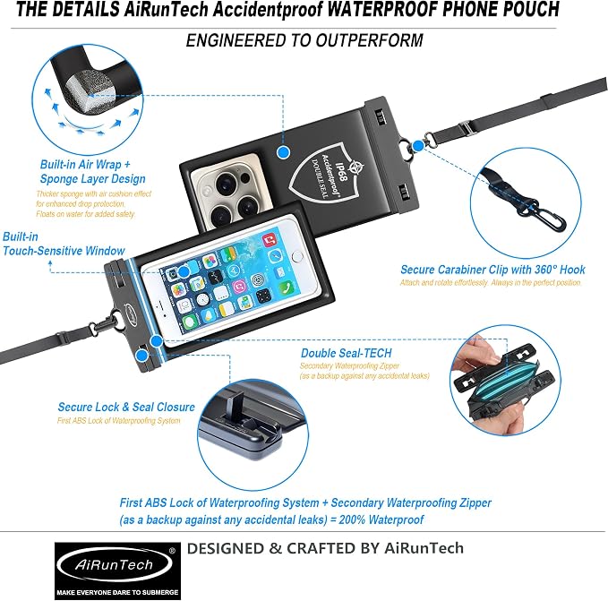 AiRunTech Large Waterproof Phone Pouch, River Lake Essential Accessories - Image 6