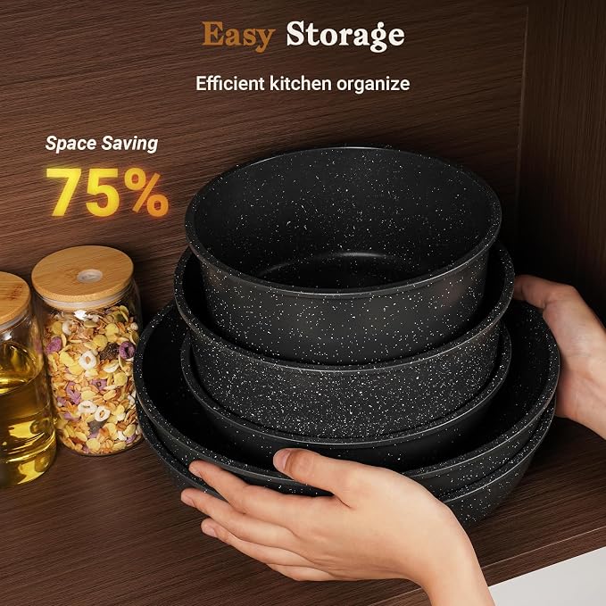15Pcs Pots and Pans Set Non Stick, Cookware Sets - Image 5