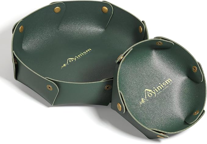 Leather Valet Trays, Premium Catchall Trays, Jewelry Trays, Folding Travel by Aoyinism