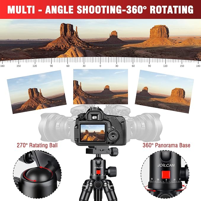 JOILCAN Mini Tripod for Camera, Portable Travel Tripods for DSLR Phone Projector - Image 3
