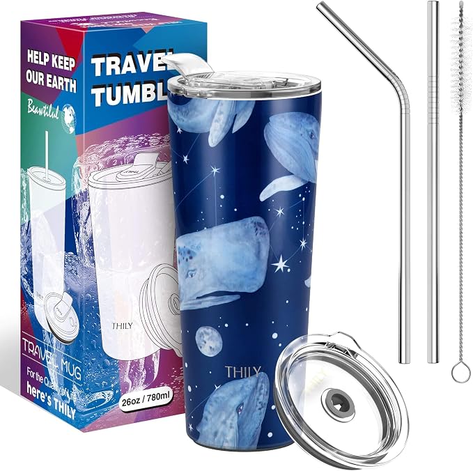 THILY Stainless Steel Vacuum Insulated Tumbler 26 oz Triple-Insulated Travel Mug - Image 5