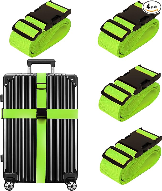Luggage Straps for Suitcases TSA Approved Travel Belt 4 Pack by Chelmon by Chelmon