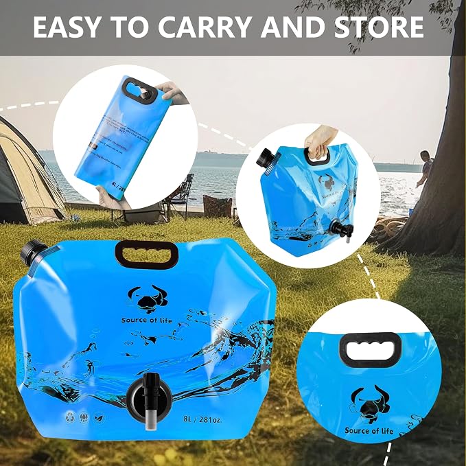 Collapsible 8L Water Storage Bag, BPA-Free Portable Folding Water Jug - Image 5