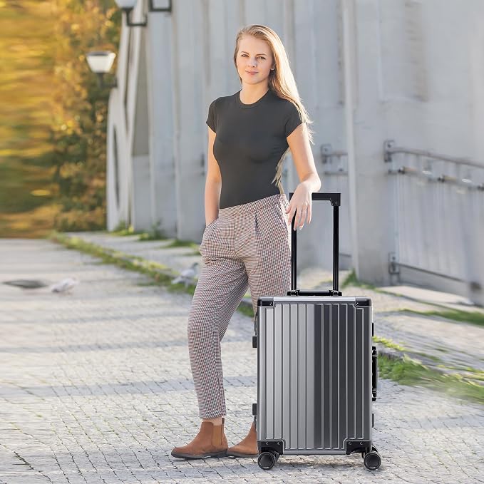 YYW Aluminum Carry-On Luggage Airline Approved Lightweight Suitcase - Image 8
