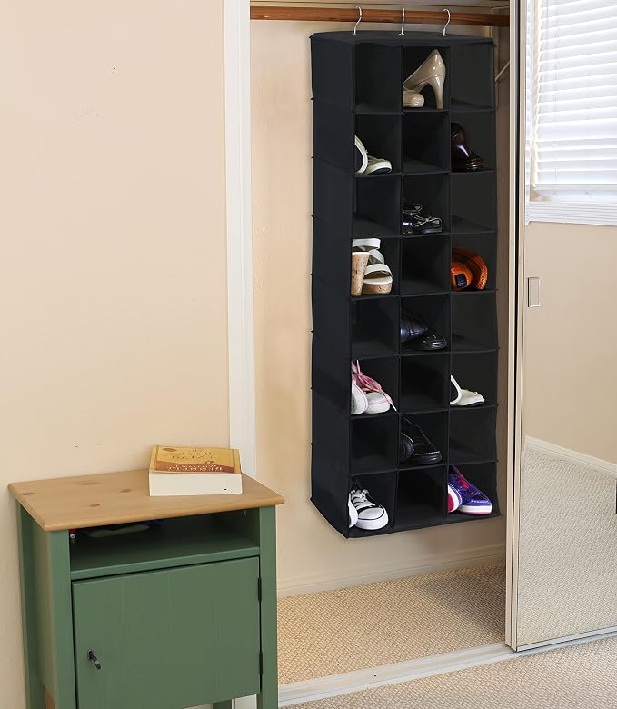 SIMPLE HOUSEWARE Hanging Closet Organizers 24 Section Shoe Shelves - Image 4