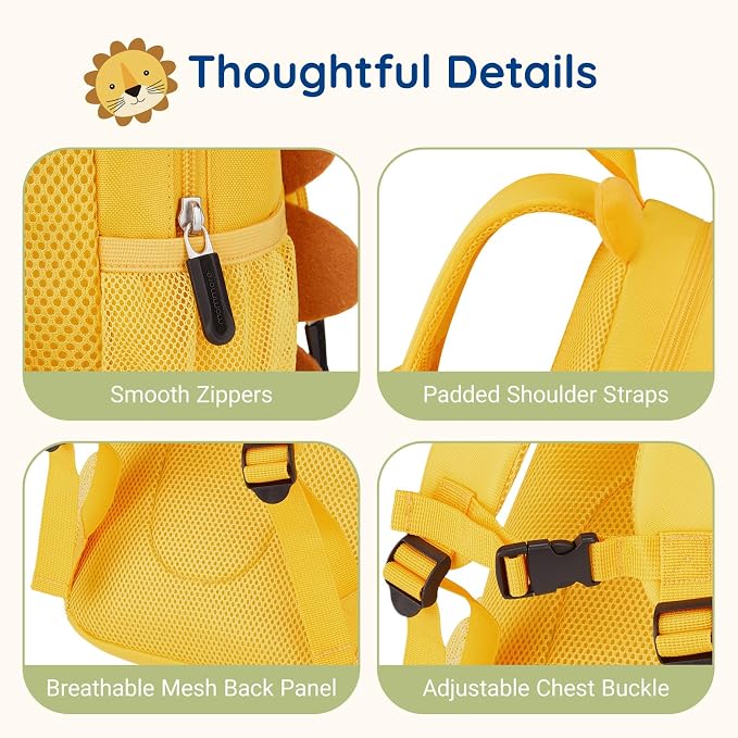 mommore Toddler Backpack for Girls Boys 2-4, 3D Cartoon Mini Kids Travel Bag - Image 4