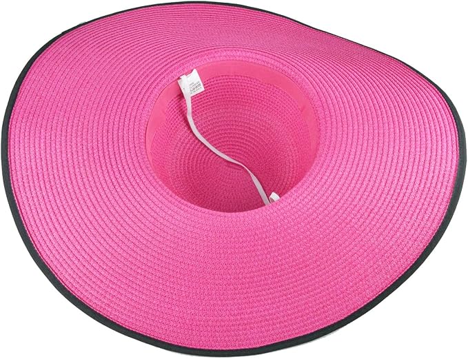 DRESHOW Beach Hats for Women Big Straw Wide Brim Summer Hat Floppy Foldable - Image 6