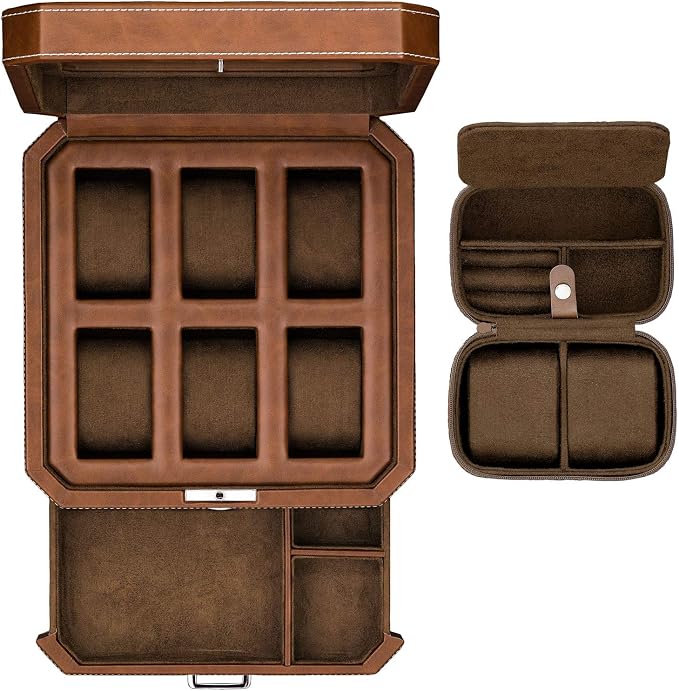 Gift Set 6 Slot Leather Watch Box by RothwellSanFrancisco