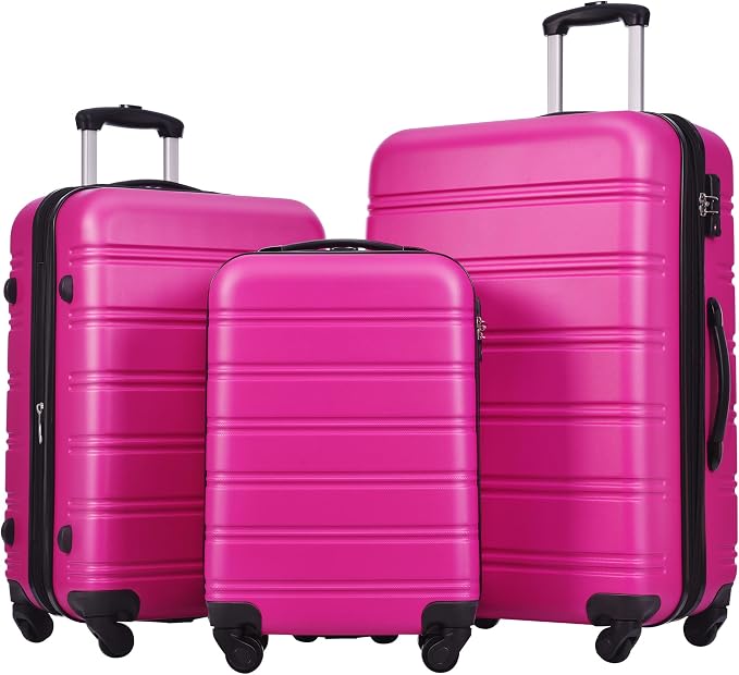 Merax Luggage Sets of 3 Piece Carry on Suitcase Airline Approved, Hard Case by Merax