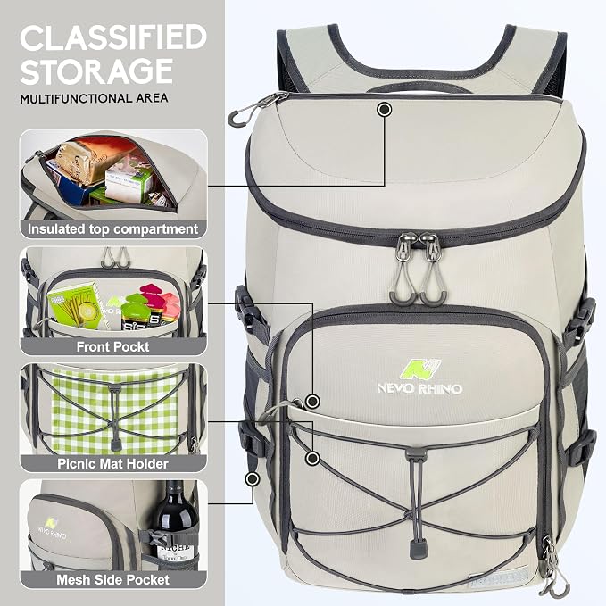N NEVO RHINO Backpack Coolers Insulated Leak Proof 36/54 Cans, Portable - Image 6