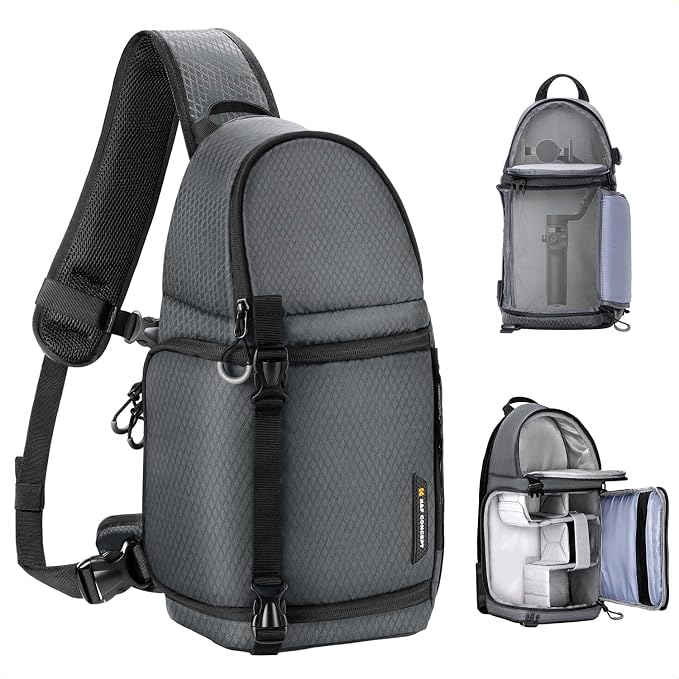 K&F CONCEPT Camera Sling Bag Crossbody Bag Camera Shoulder Backpack by KFCONCEPT