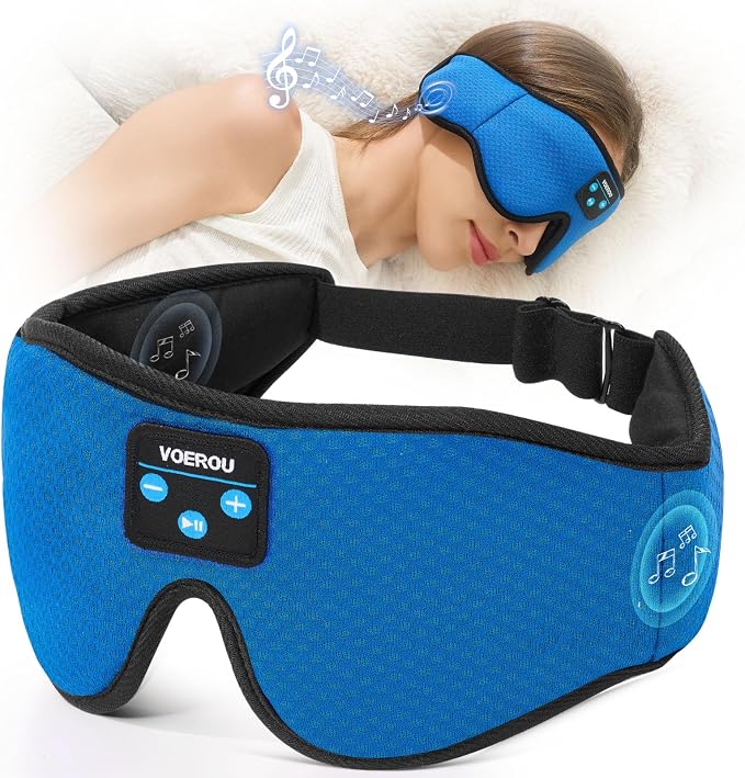 Voerou Sleeping Headphones 3D Eye Mask, Sleep Mask Bluetooth Headphone by Voerou