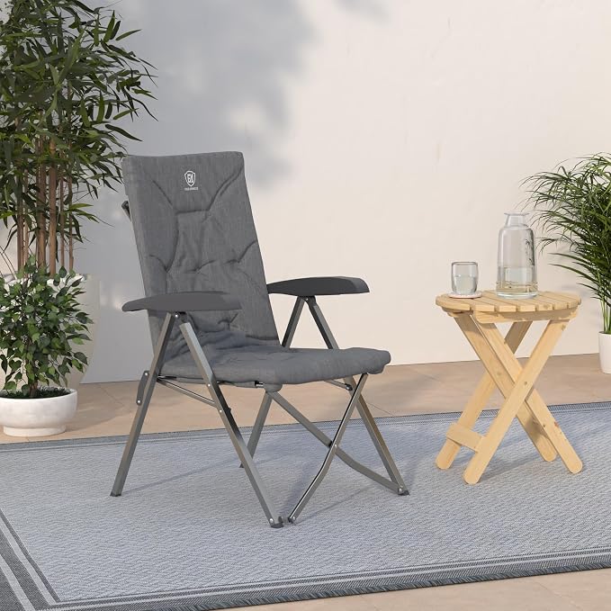 EVER ADVANCED Folding Camping Recliner Chair Fully Padded - Image 2