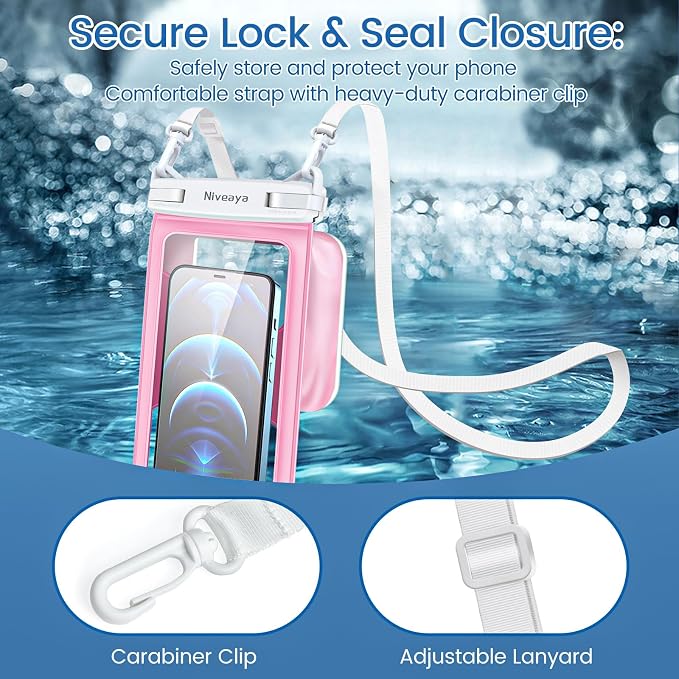 Niveaya [Floatable Floating Waterproof Phone Pouch 2 Pack-Up to 8.5", Large - Image 5