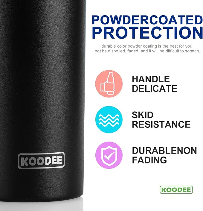 koodee 20 oz Stainless Steel Skinny Tumbler Double Wall Insulated Slim Water - Image 4