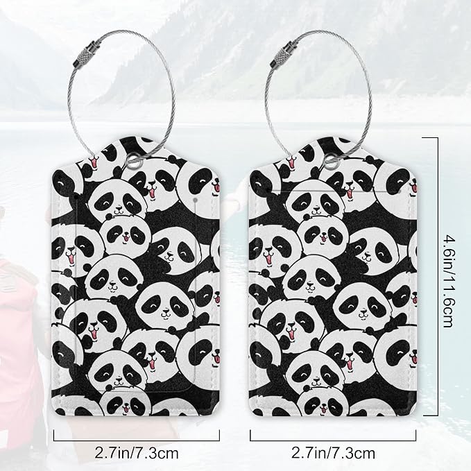 2Pcs Luggage Tag for Suitcase Panda Cartoon Cute Suitcase Tag - Image 2