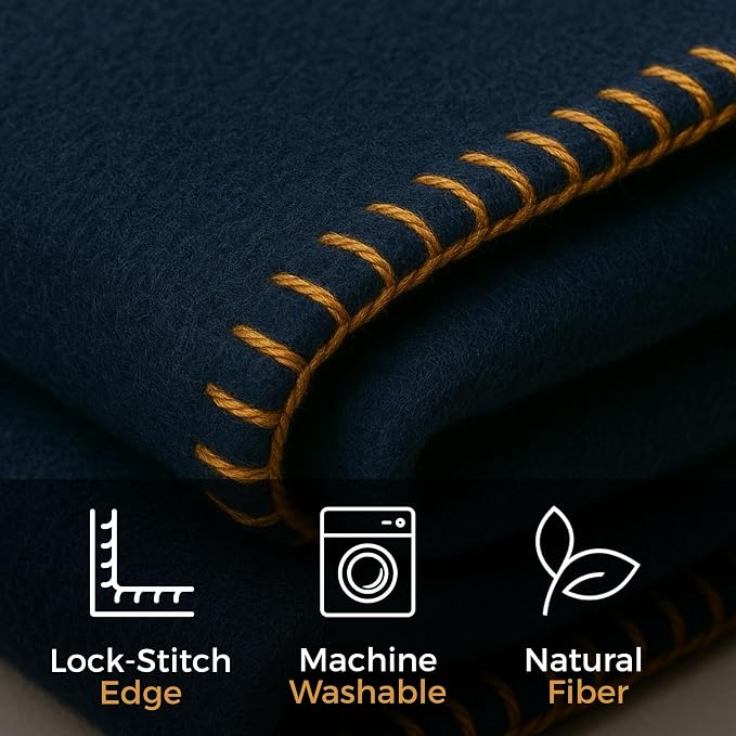 Wool Camping Blanket – 70% Wool Heavy-Duty Military Style Throw, Warm & Washable - Image 3
