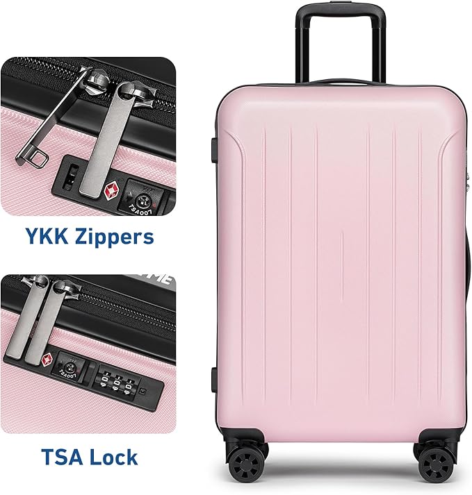 KYME Suitcase Hardshell With Double Spinner Wheels, PC+ABS TSA Lock Travel - Image 2