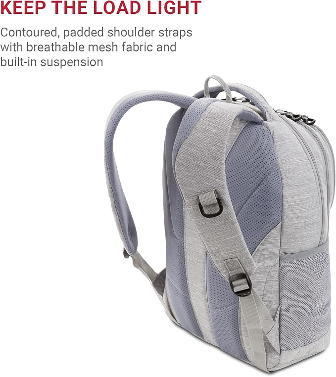 SwissGear Cecil 5505 Laptop Backpack, Light Grey - Image 5