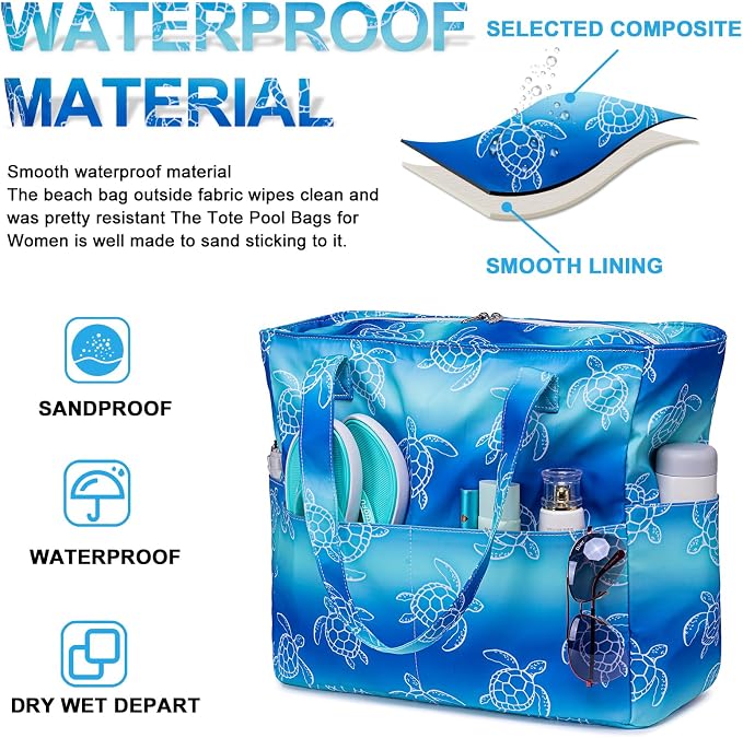 Waterproof Beach Tote Pool Bags - Image 3