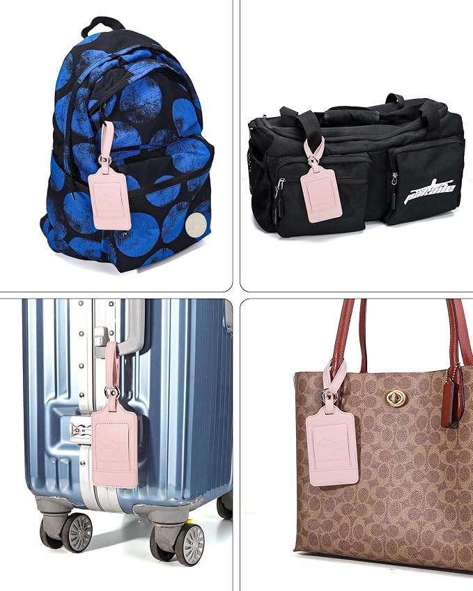 Teskyer Luggage Tags, 3 Pack Premium PU Leather Luggage Tags - Image 6
