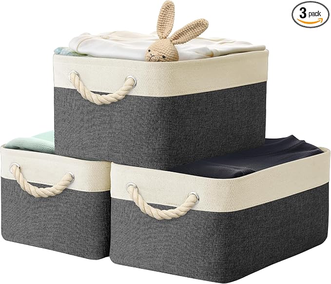 SIMPLE HOUSEWARE Large Fabric Storage Bin, 15.7" x 12" by SimpleHouseware